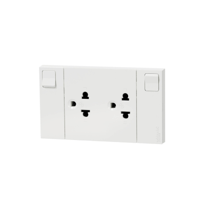 เต้ารับคู่มีสวิตซ์ เปิด-ปิด (สีขาว) PCH-904 LN Chang