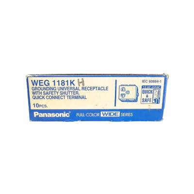 WEG1181KH - Panasonic เต้ารับเดี่ยว มีกราวด์+ม่านนิรภัย (สีเทา)