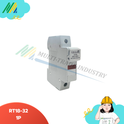ฐานฟิวส์ 10x38 เกาะรางดึง RT18-32 1P