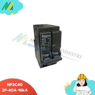 NP2C - เซอร์กิตเบรกเกอร์ ปลั๊กออน - 2Pole รุ่น (NANO)