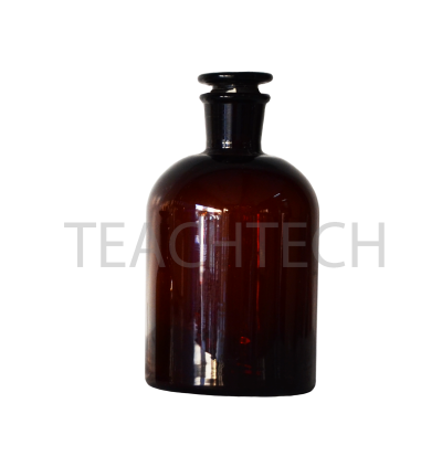 Narrowmouthed Reagent Bottle, Amber, Stopper-Glass