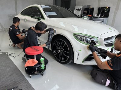 เคลือบแก้วระบบพ่น NANONIX DIAMOND รถ Mercedes Benz C43