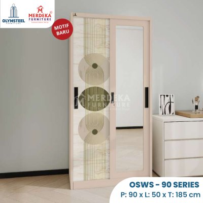 Olymsteel OSWS SERENITY 90 – Lemari Sliding Besi