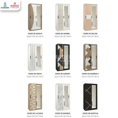 Olymsteel OSWS SERENITY 90 – Lemari Sliding Besi