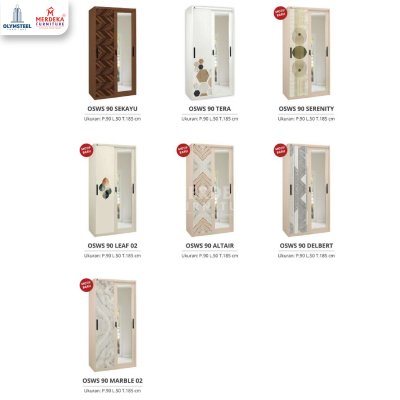 Olymsteel OSWS SERENITY 90 – Lemari Sliding Besi