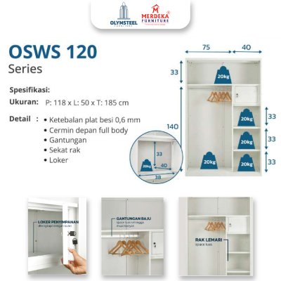 Olymsteel OSWS Tera 120 – Lemari Sliding Besi