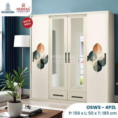 Olymsteel OSWS 4P2L LEAF 02 – Lemari Sliding Besi