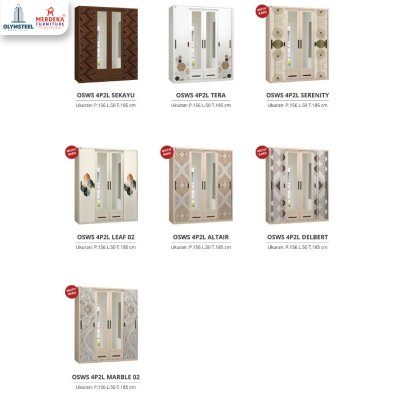 Olymsteel OSWS 4P2L LEAF 02 – Lemari Sliding Besi