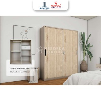 Olymsteel OSWS 160 Sonoma – Lemari Sliding Besi