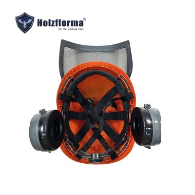 Holzfforma หมวกนิรภัยพร้อมที่ครอบหู หน้ากากตาข่ายโลหะ FM-5016