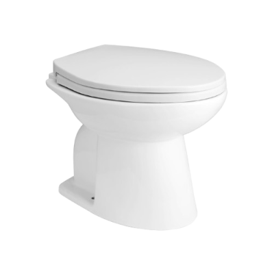 RASLAND สุขภัณฑ์นั่งราบหน้ายาว ฝาสโลว์ สีขาว [AQ 566566]