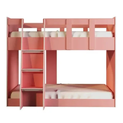 เตียงไม้ 2 ชั้น 3.5 ฟุต [B25352] สีชมพู