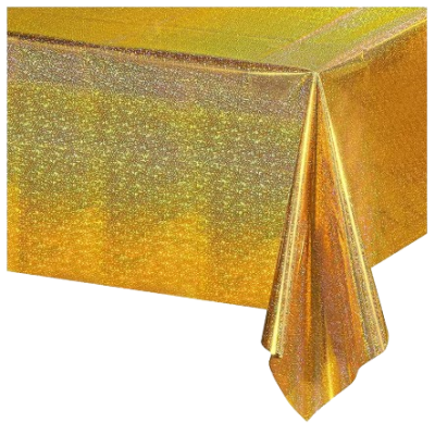 ผ้าปูโต๊ะพิมพ์ลาย 54" x 0.25 มม. [P277G] สีทอง (27ม./ม้วน)