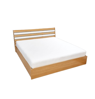 GM เตียงไม้ 3.5 ฟุต [BED 09] สีโซลิค-ขาว