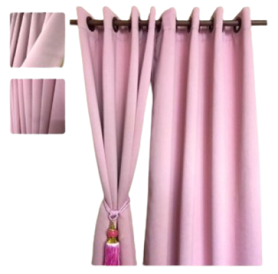 SJ ผ้าม่านประตู 200 x 250 ซม. สีชมพู [D1702-11]