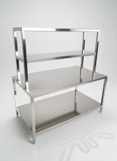 โต๊ะสแตนเลส #1.2 มม. สำหรับขึ้นรูปขนมแบบมี 2 ชั้นลอย