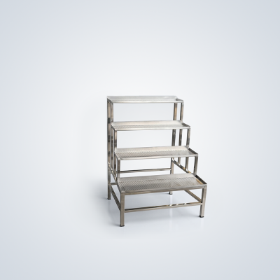 Freestanding Stainless Steel 4-Tier Step Tiered Rack with Perforated Surface