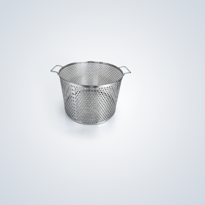 Cylindrical Perforated Stainless Steel Basket with Dual Side Wire Handles