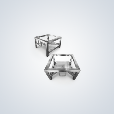 Heavy-Duty Stainless Steel Square Tube Frame Stand with Cross Bracing and Central Support Plate