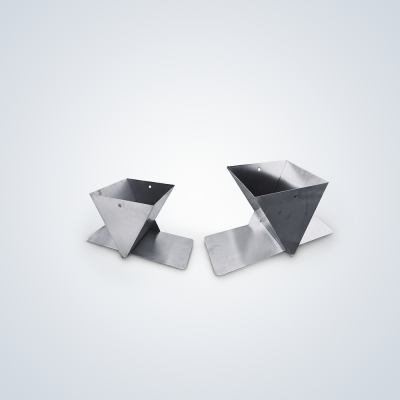 Stainless Steel Square Funnel with Flat Base Plate and Pre-drilled Holes