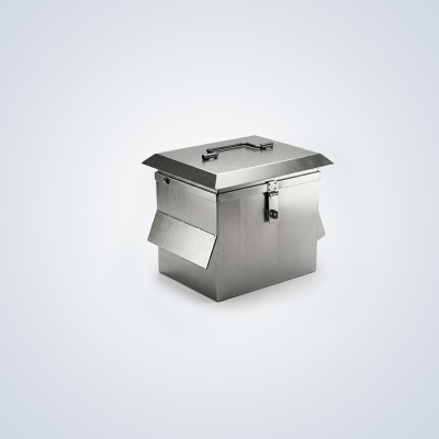 Heavy-Duty Stainless Steel Enclosure Box with Sloped Top Cover, Latch Lock and Side Protective Flaps