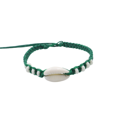 Cowrie shell and bone bead bracelets