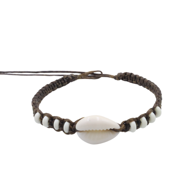 Cowrie shell and bone bead bracelets