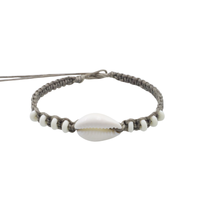 Cowrie shell and bone bead bracelets