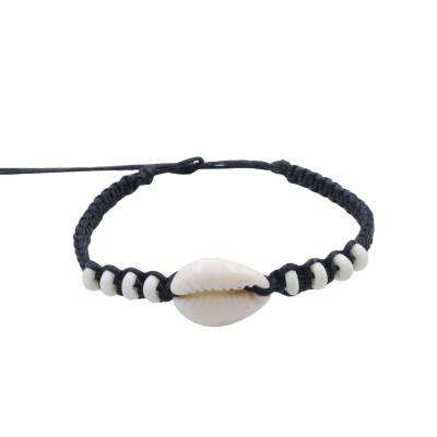 Cowrie shell and bone bead bracelets