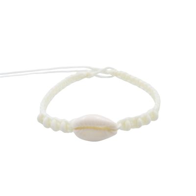 Cowrie shell and bone bead bracelets