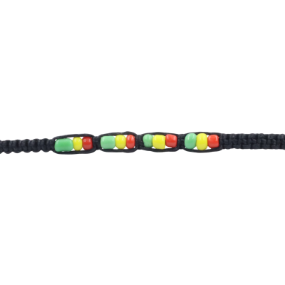Mix bead anklet with 3mm glass bead rasta color