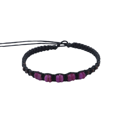 Macrame bracelet with bone bead and coconut beads