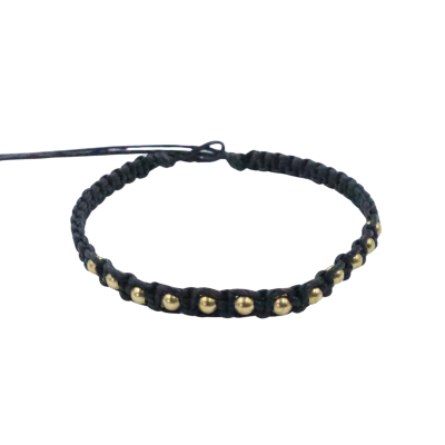 3mm brass beads cotton wax bracelet