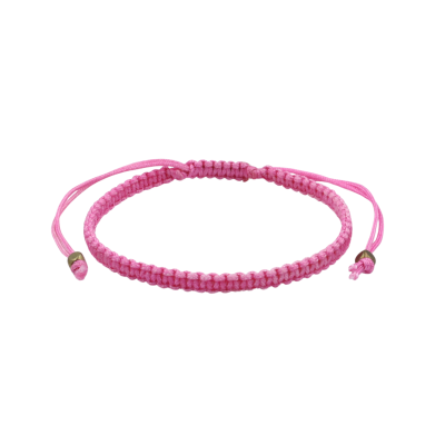 0.8 mm silk macrame sliding close bracelet with pink color