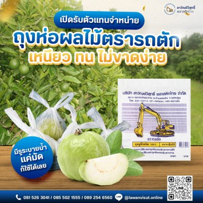 ถุงห่อฝรั่ง HDPE ตรารถตัก