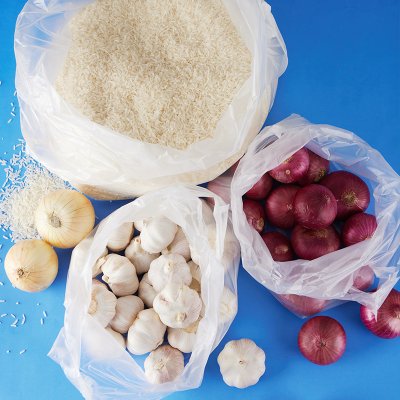 ถุงหิ้วชนิดบาง HDPE ตรารถตักฟ้า