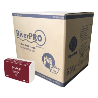 river pro กระดาษเช็ดมือ 2 ชั้น 300 แผ่ร