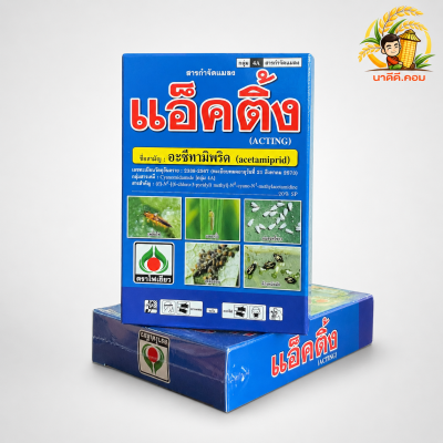 แอ็คติ้ง (อะเซทามิพริด) 100 กรัม ยาเย็น สารขจัดแมลง ชนิดดูดซึม เพลี้ยไฟ แมลงหวี่ขาว เพลี้ยจั๊กจั่น เพลี้ยกระโดด แมลงบั่ว