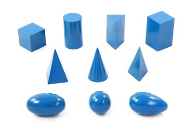 เรขาคณิตสีทรงทึบ 10 ชิ้น (ไม่รวมฐานไม้)