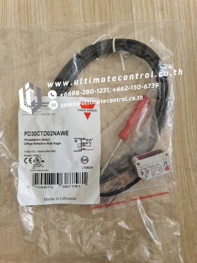 Photoelectric and Inductive Sensor แบรนด์ CARLO GAVAZZI รุ่น PD30CTD02NAWE ชนิด Photoelectric Sensors