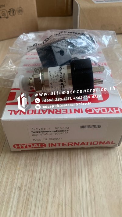 Photoelectric and Inductive Sensor แบรนด์ HYDAC  รุ่น 906393 4745-A-400-000 ชนิด Pressure Transmitter