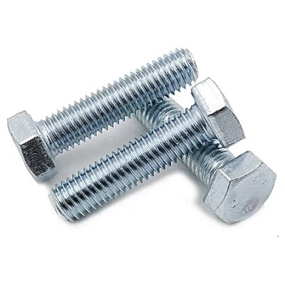 สกรูมิลขาว เกรด 4.6 ชุบซิ้งค์ขาว / Hexagon Head Bolt With White Plated Grade 4.6