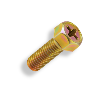 สกรูหัวเหลี่ยมแฉก IND ชุบรุ้ง (H+) / Phillip Recess Hexagon Head Screw