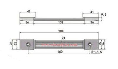 หูหิ้วกระเป๋ายาว20cmชุบดำ