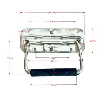 มือจับ มือจับสปริงเปลือย ขนาดกลาง ชุบสแตนเลส อุปกรณ์แร็ค หูยกแร็ค หูยก มือจับกล่อง  หูยกกล่อง