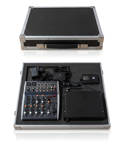 กล่องใส่มิกซ์เซอร์  Behrihger Henyx1002SFX และ shure reciver