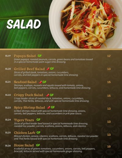 Our menu