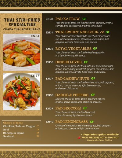 Our menu