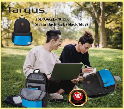 TARGUS TSB936GL-70 15.6" Strata Backpack (Black/Blue) TARGUS TSB936GL-70 15.6" Strata Backpack (Black/Blue)