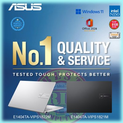Asus Vivobook Go 14 E1404TA-VIPS1821M [Intel N150|RAM 8GB|SSD 256GB|Win11|OHS24+365|Black]